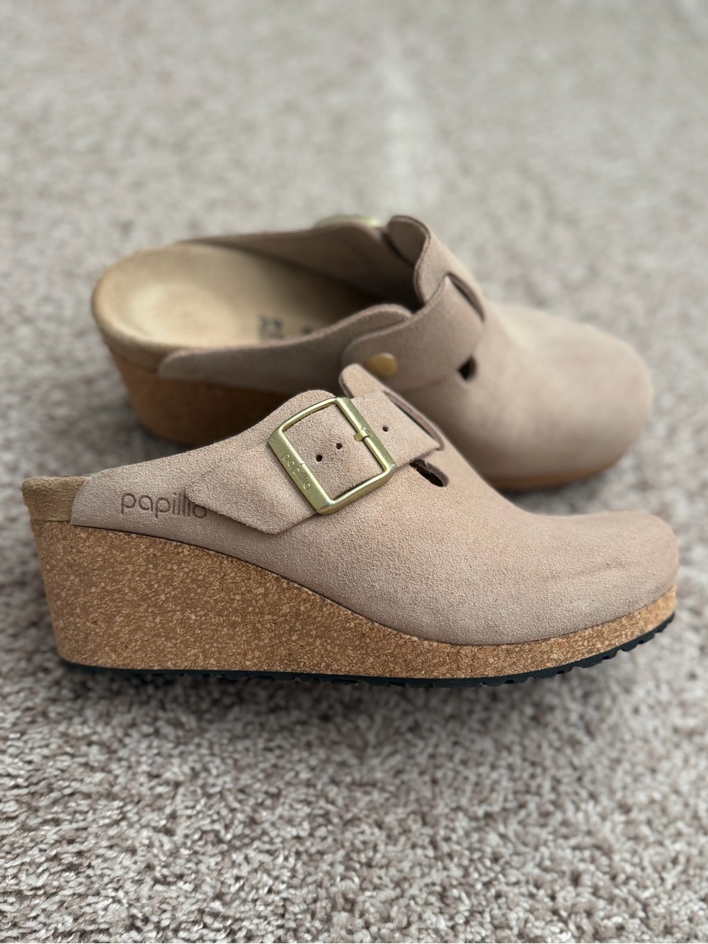 Tan Suede Slip-On Clog